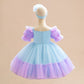 Girl's Puff Sleeve Pettiskirt Small Host Performance Dress