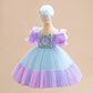 Girl's Puff Sleeve Pettiskirt Small Host Performance Dress