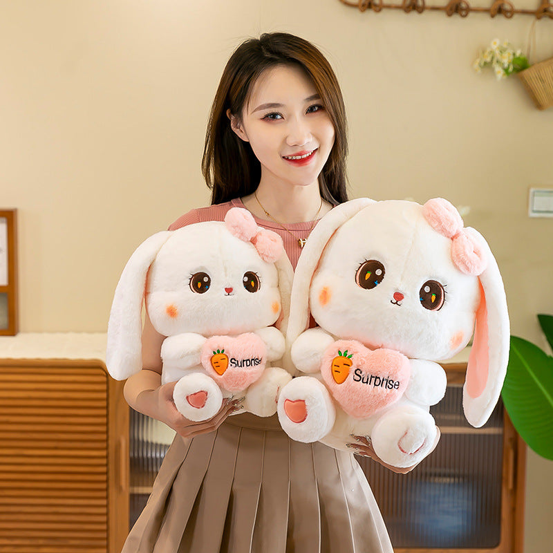 Cute Heart-hugging Radish Rabbit Plush Toy Lop-eared Rabbit Doll