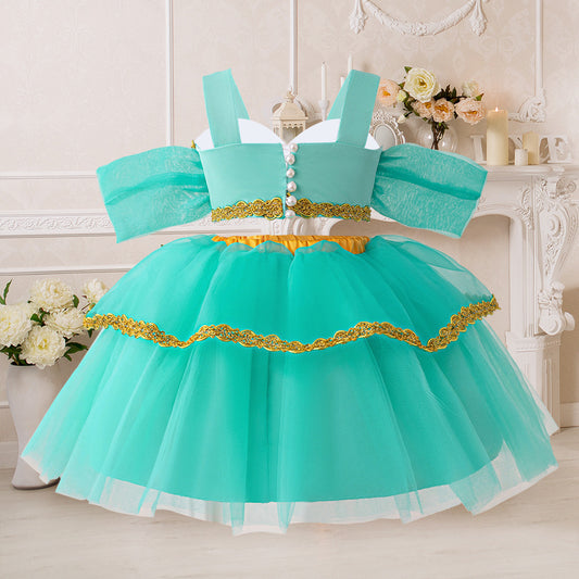 Children's Dress Off The Shoulder Girl Princess Host