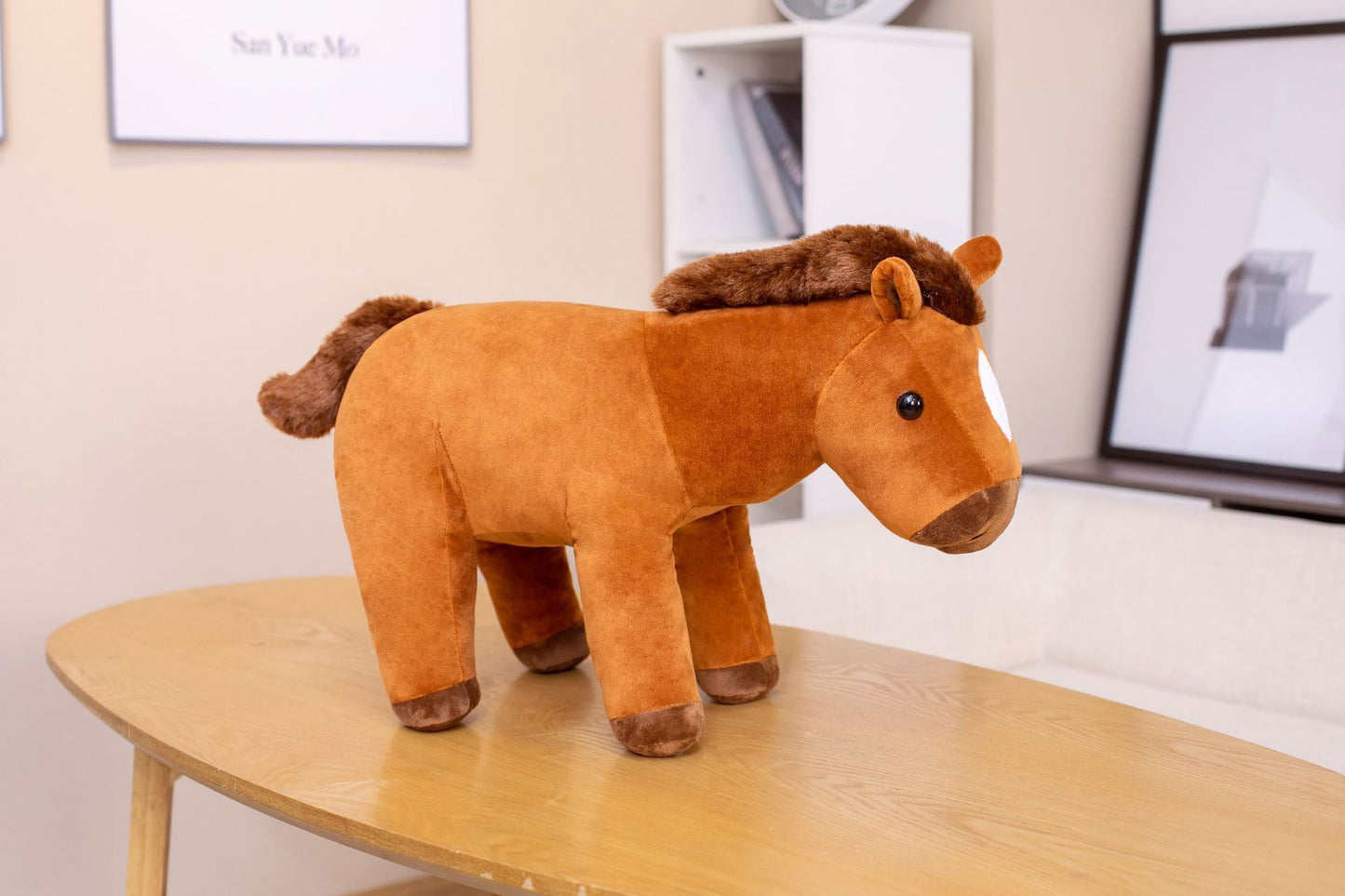 Sitting Horse Hair Plush Toy Creative Doll Pillow