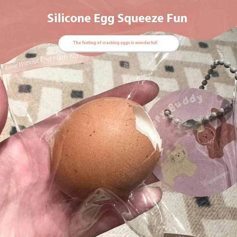 Simulation Silicone Egg Shell Squeezing Toy Slow Rebound Creative Decompression Toy