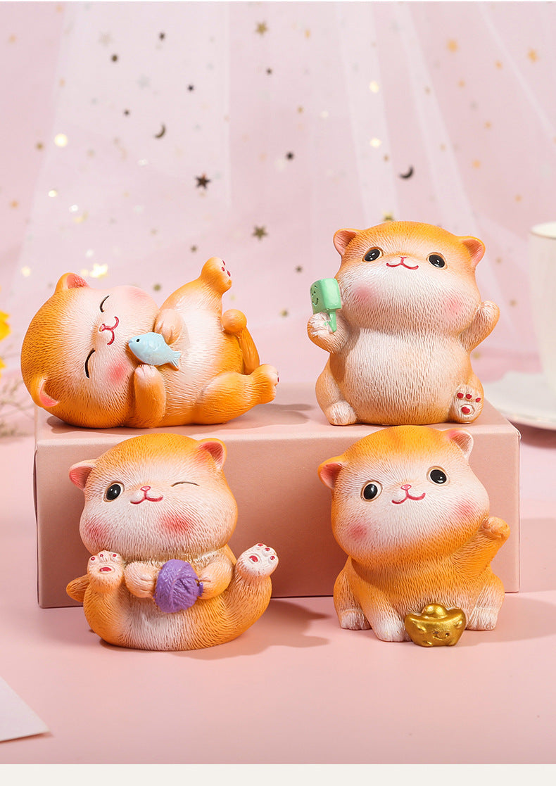 Cartoon Cute Cat Children's Room Cute Resin Decorations