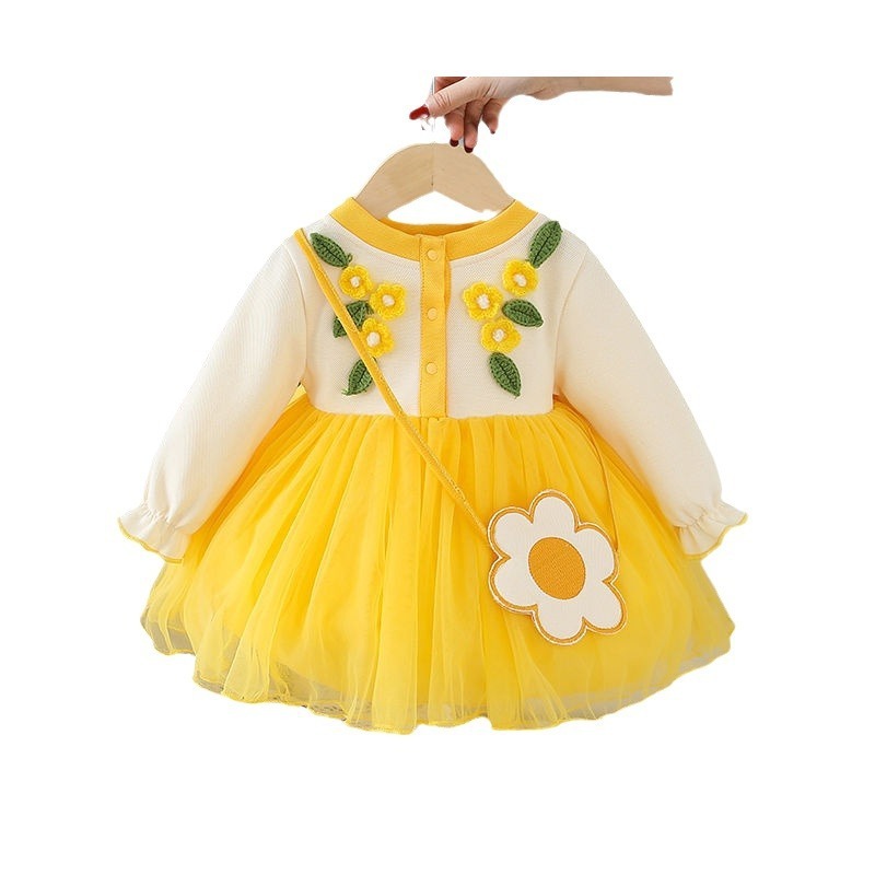 Sweet Flowers Tulle Skirt Western Style Cute Princess Dress