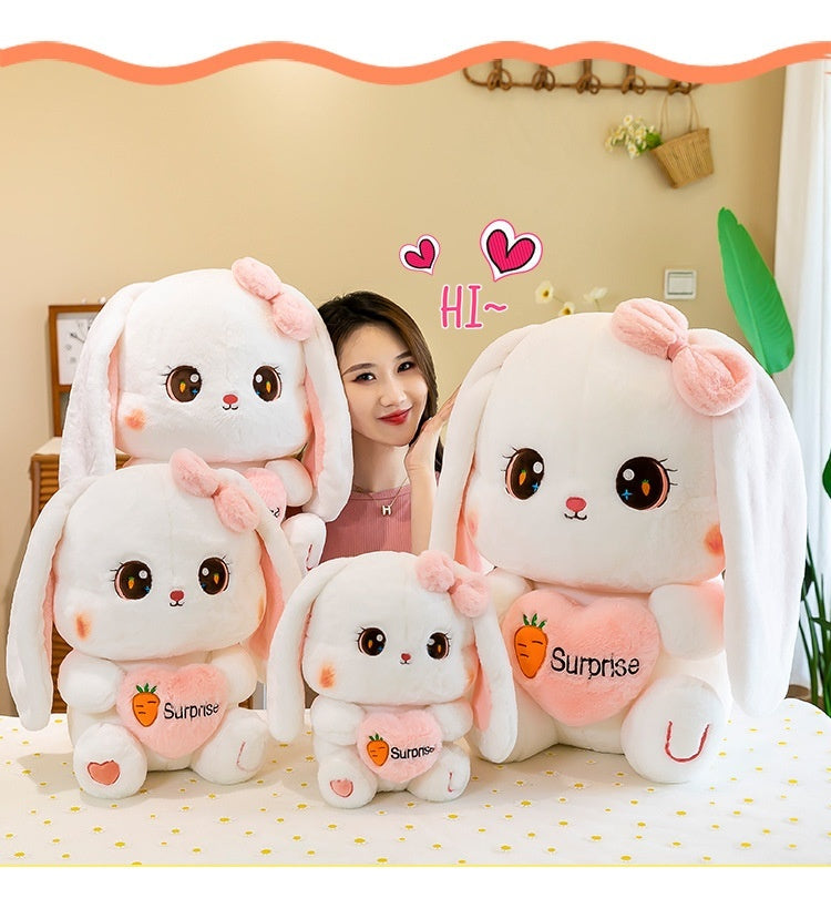 Cute Heart-hugging Radish Rabbit Plush Toy Lop-eared Rabbit Doll