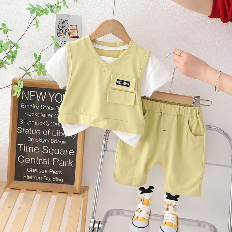 Boys Summer Suit Summer Short Sleeve Clothes