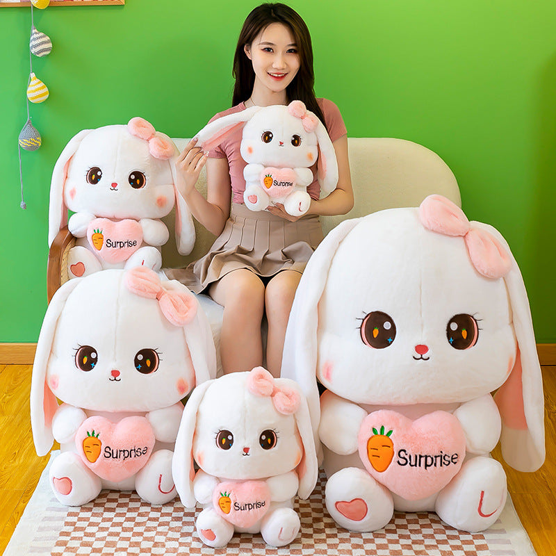 Cute Heart-hugging Radish Rabbit Plush Toy Lop-eared Rabbit Doll