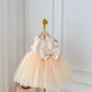 Children's Dress Girls' Summer Long-sleeve Coat Pettiskirt Champagne Big Bow High-waisted Gauzy