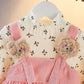 Girls' Long Sleeve Cute Cherry Bear Dress