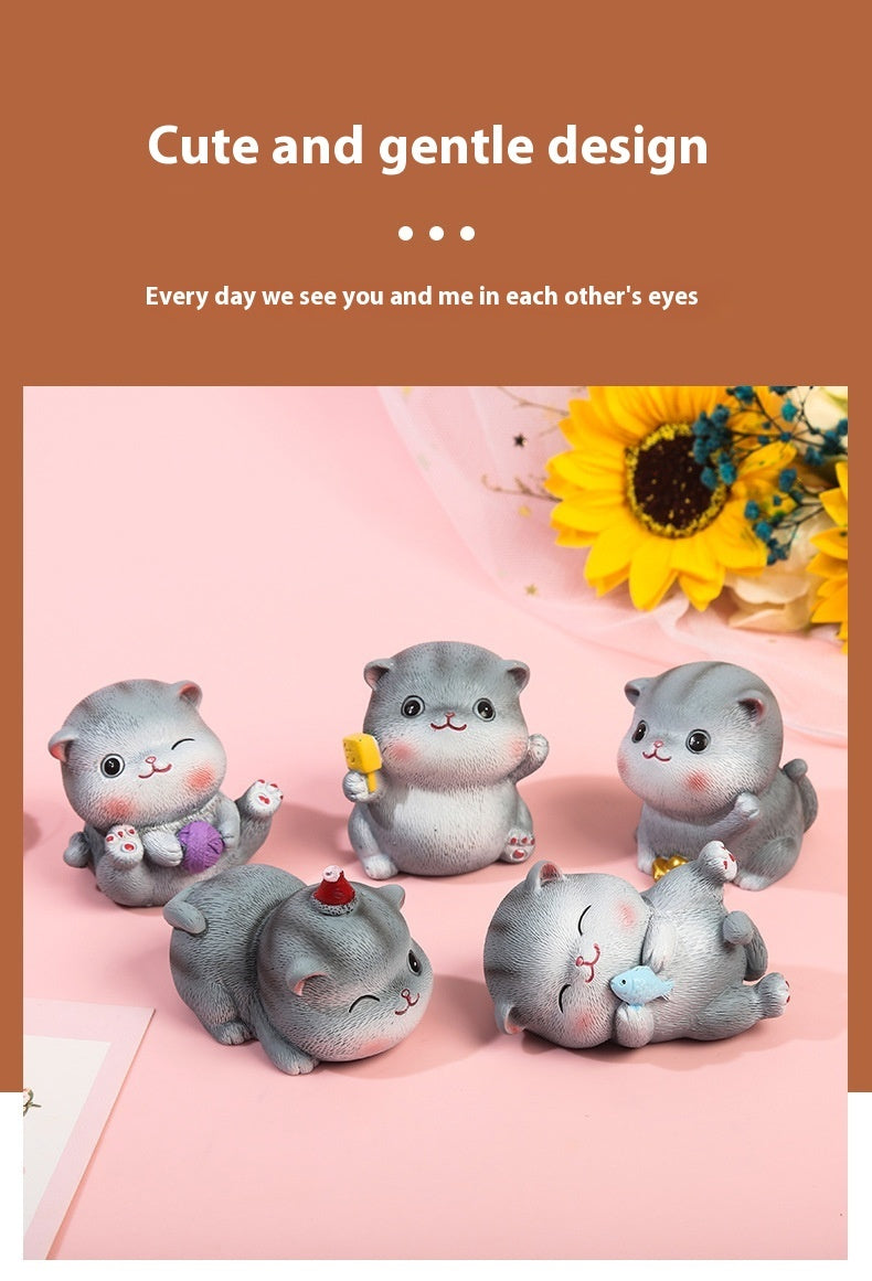 Cartoon Cute Cat Children's Room Cute Resin Decorations