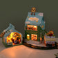 Diy Handmade Cottage Milk Carton Small Night Lamp Miniature Scene House Building Model Toys