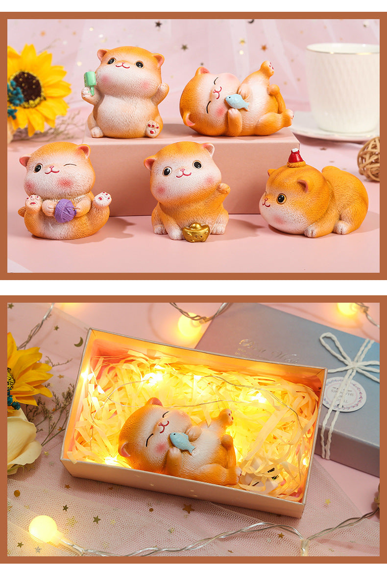 Cartoon Cute Cat Children's Room Cute Resin Decorations