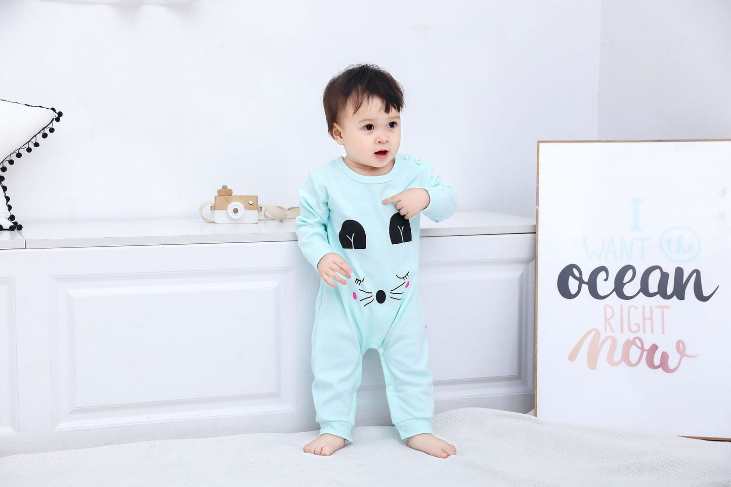 Autumn Clothing Pure Cotton Baby Rompers Pajamas